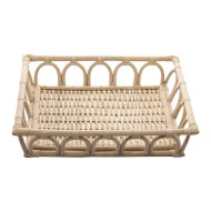 Bandeja 31cm Por 24cm Por 7cm De Altura Decorativa De Rattan Nature